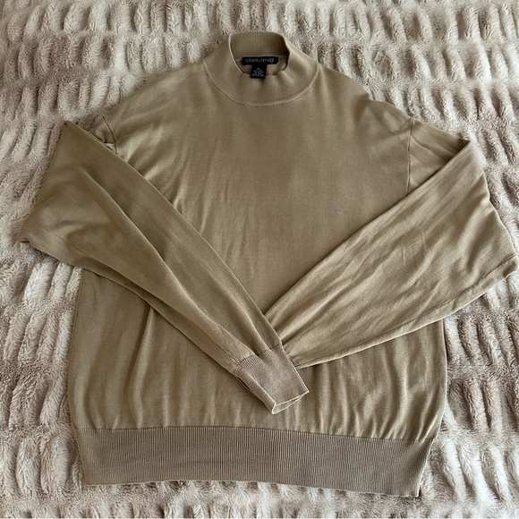 Silk Cotton Crewneck Sweater Beige Men’s XL Lightweight Luxury Knit - Picture 10 of 10